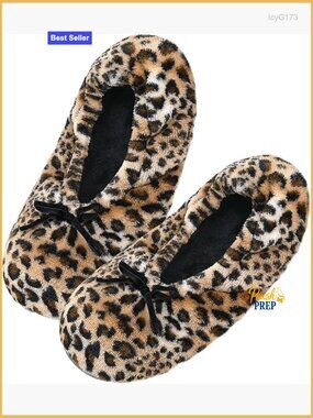 Womens Ballerina Slippers Terry Cloth House Shoes Fuzzy Socks